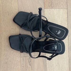 Zara Elegant Black Strappy Heels
